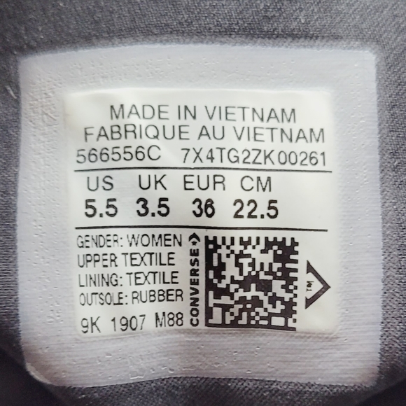 Converse x OPI CTAS Lift Hi Black/Black Cherry - Picture 8 of 8